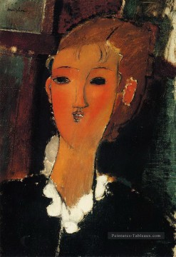 jeune femme dans une petite fraise 1915 Amedeo Modigliani Peinture à l'huile